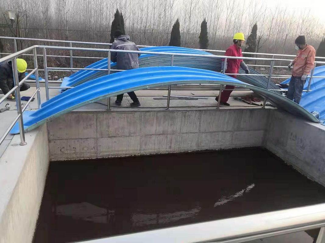 सीवेज ट्रीटमेंट प्लांट में प्रयुक्त फाइबरग्लास प्रबलित प्लास्टिक एफआरपी हैंड ले अप कवर